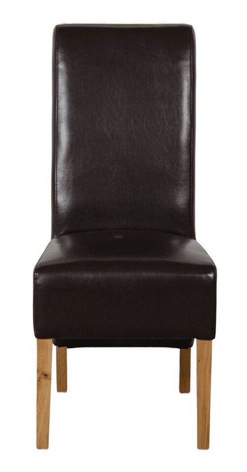 image 1 of Montana Leather Dining Chairs for Dining Room or Kitchen | Brown | Brown