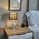 image 1 of ValueLights Modern Decorative Chrome And Mosaic Crackle Glass Table Lamp With Black Shade