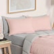 image 2 of OHS Coverless Reversible 10.5 Tog Duvet And Pillowcase Bedding Set, King - Blush Pink/Grey