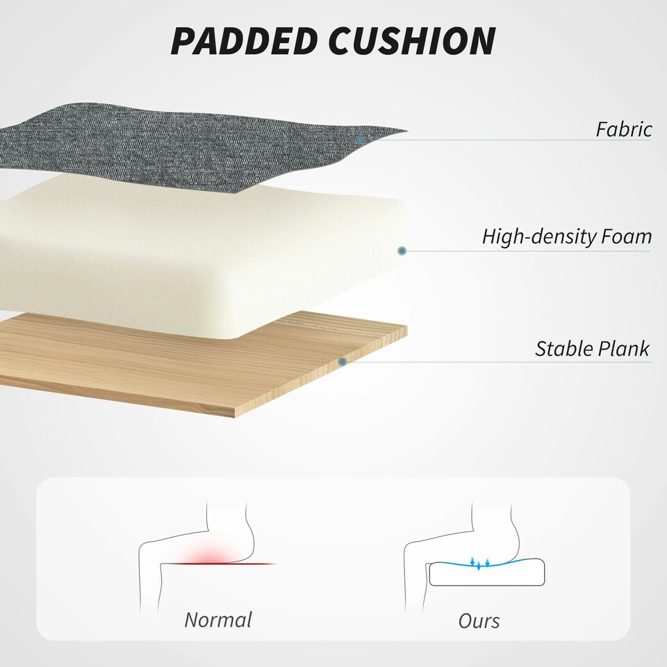 image 1 of HOMCOM Linen Fabric Office Desk Chair with Tilt Function, Charcoal Grey | Grey | One Size