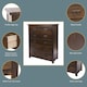 image 2 of Boston 5 Drawer Chest - Rich Dark Brown Lacquer Solid Wood Bedroom Storage with Brass Handles | Brown | Brown | 1