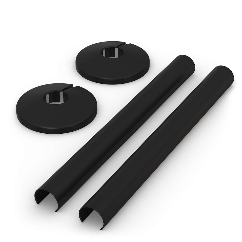 image 1 of Talus Gloss Snap On Pipe Covers - Black - 200mm