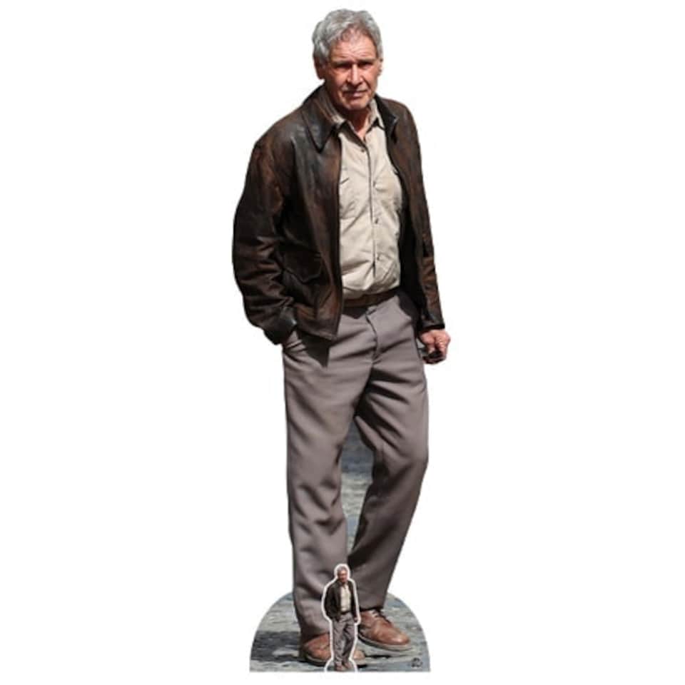 Harrison Ford Beige Shirt & Brown Leather Jacket Lifesize Cardboard Cutout 186cm