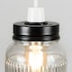 image 6 of ValueLights Ribbed Pattern Glass Jar Pendant Shade Black | Black