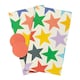 image 4 of Multipack of 6 Sheets of Wrapping Paper & 6 Tags | Birthdays | For Him/Her | Retro Stars Design White