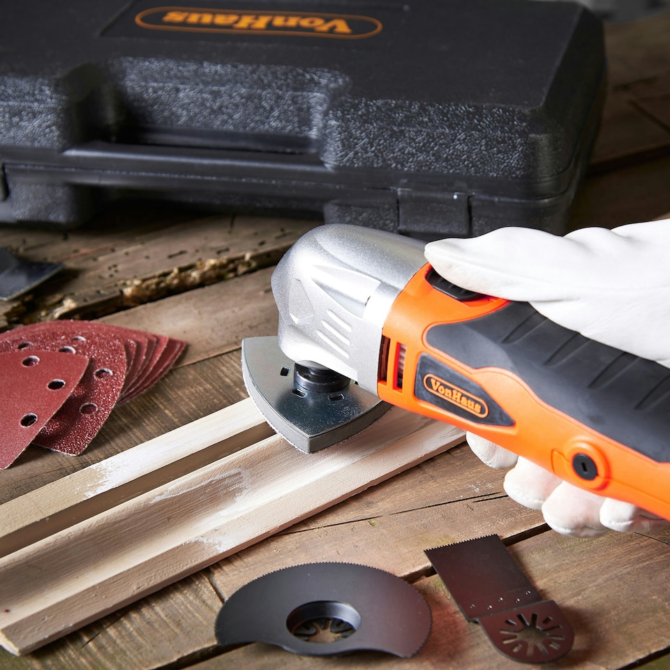 image 1 of VonHaus 280W Oscillating Multitool with Sanding Pads and Carry Case