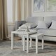 image 3 of Set of 2 Square Wooden Nesting Coffee Side Tables White | 0