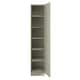image 2 of Classic Square Panel Taupe Grey Single Wardrobe with Shelves Grey