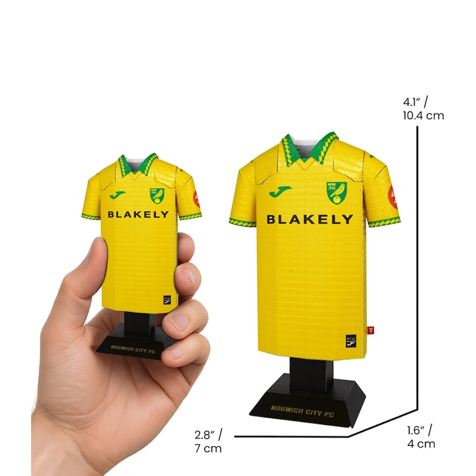 image 1 of RadStuff Metal Alloy Football Shirt - Norwich City Home Kit 2025-26