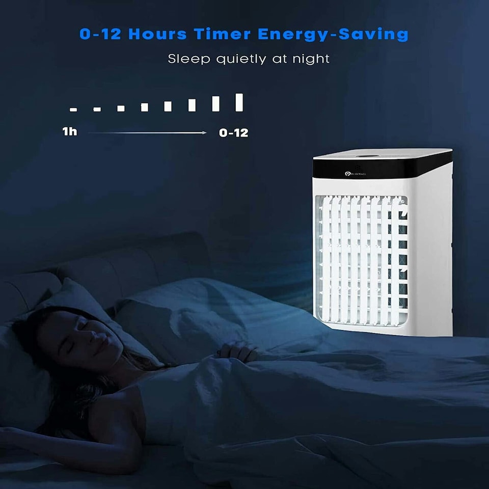 image 1 of PureMate 4L Portable Air Cooler with 4 Operating Modes, LED Display, Timer & Remote Control