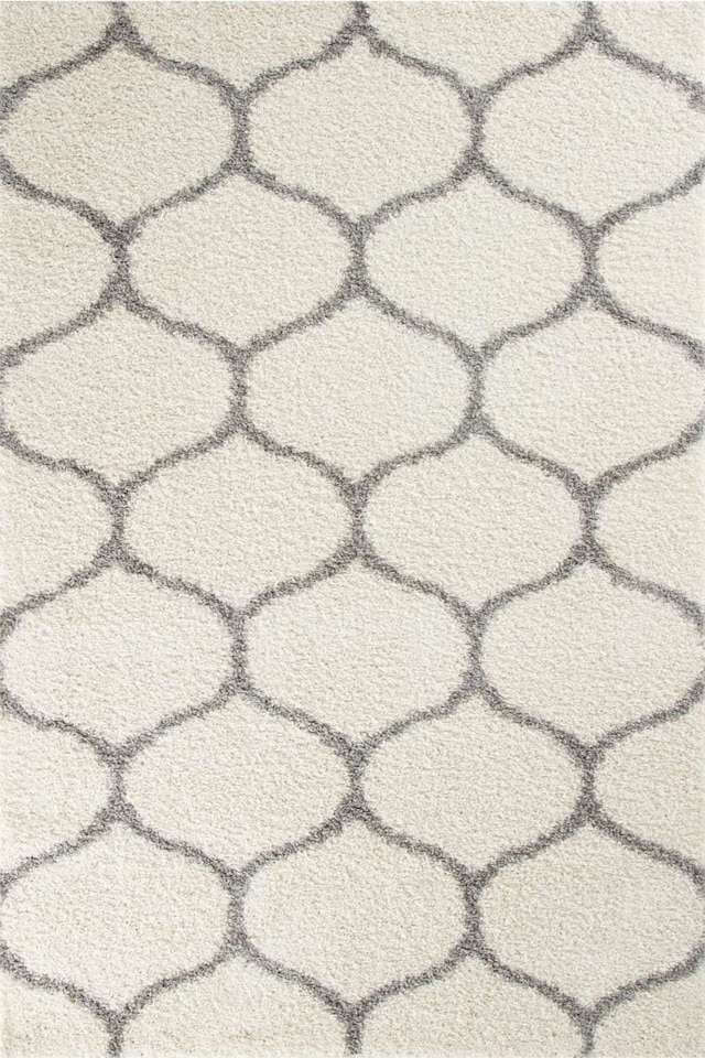 image 1 of The Rugs Moroccan Collection Soft High Pile Shaggy Trellis Floor Rugs and Runners Living Room