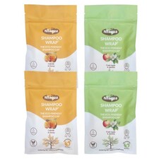 Nilaqua No Rinse Shampoo Wrap the World's First Biodegradable Shampoo Cap Biodegradable Bamboo Waterless Hair Wash for Elderly Pleasant Fragrance Fresh Apple & Jasmine + Oatmilk & Honey 2pack