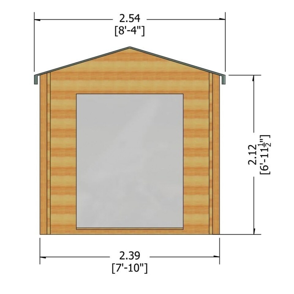 image 1 of Bradley 19 mm Log Cabin 8 x 8 Feet Brown