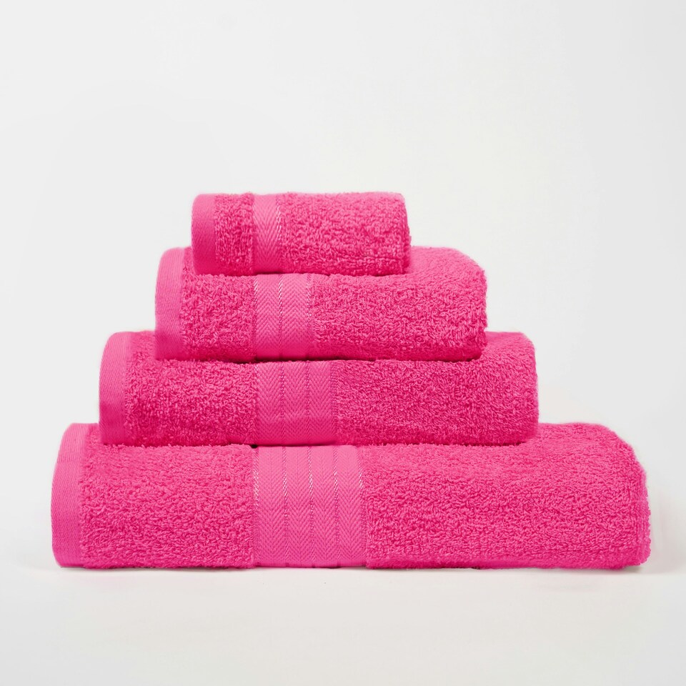 image 1 of OHS 4 x Luxury 100% Cotton 500GSM Bathroom Face Cloth Towel Pink | Bright Pink | Face cloth