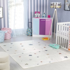 LIVABLISS Lillian-Kids Washable Rug 120 x 170 cm | Beige Orange Green Grey