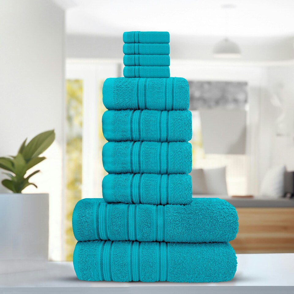 Everyday 100% Cotton Towels - Super Absorant and Soft – Cotton Hand & Bath Towels - Teal Blue | Teal | Hand towel