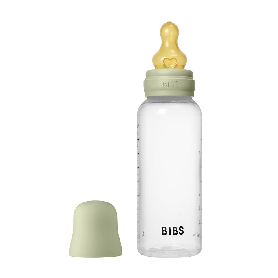 image 1 of BIBS BPA-Free PP 270ml Baby Bottle Latex 1 Pack Medium Flow Sage | Green | M