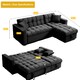 image 8 of Madrid Corner Chaise Lounge L Shape 3 Seater Sofa With With a Reversible Chaise & Pull Out Sofa Bed Black
