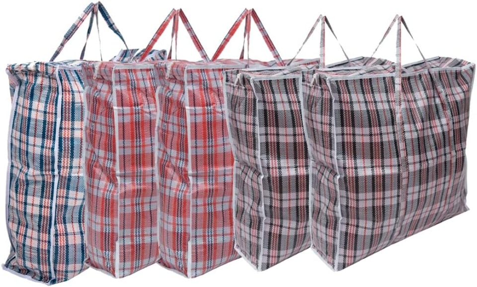 image 1 of Straame Large Storage Bags with Zips & Handles, Durable, Multipurpose, Reusable, (80 x 60 Pack of 5) | Multi | 5
