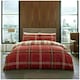 image 1 of VELVETIO Bardsley Check Printed Duvet Cover Set Reversible Polycotton Beddings Red | King