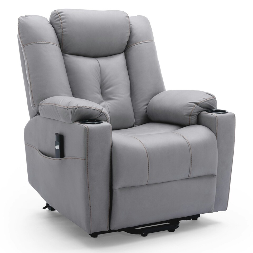 image 1 of Afton Technology Fabric Single Motor Rise Recliner Lift Mobility Chair (Grey)