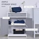 image 3 of kleankin 75x60cm Freestanding Bathroom Storage Cabinet Unit w  2 Drawers Cupboard Adjustable Shelf Metal Handles Traditional Style Grey White