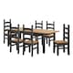 image 2 of Corona Charcoal Large Extending Table & 6 Chairs Set Solid Wood Mexican Pine Wooden Large Long Kitchen Dark Grey