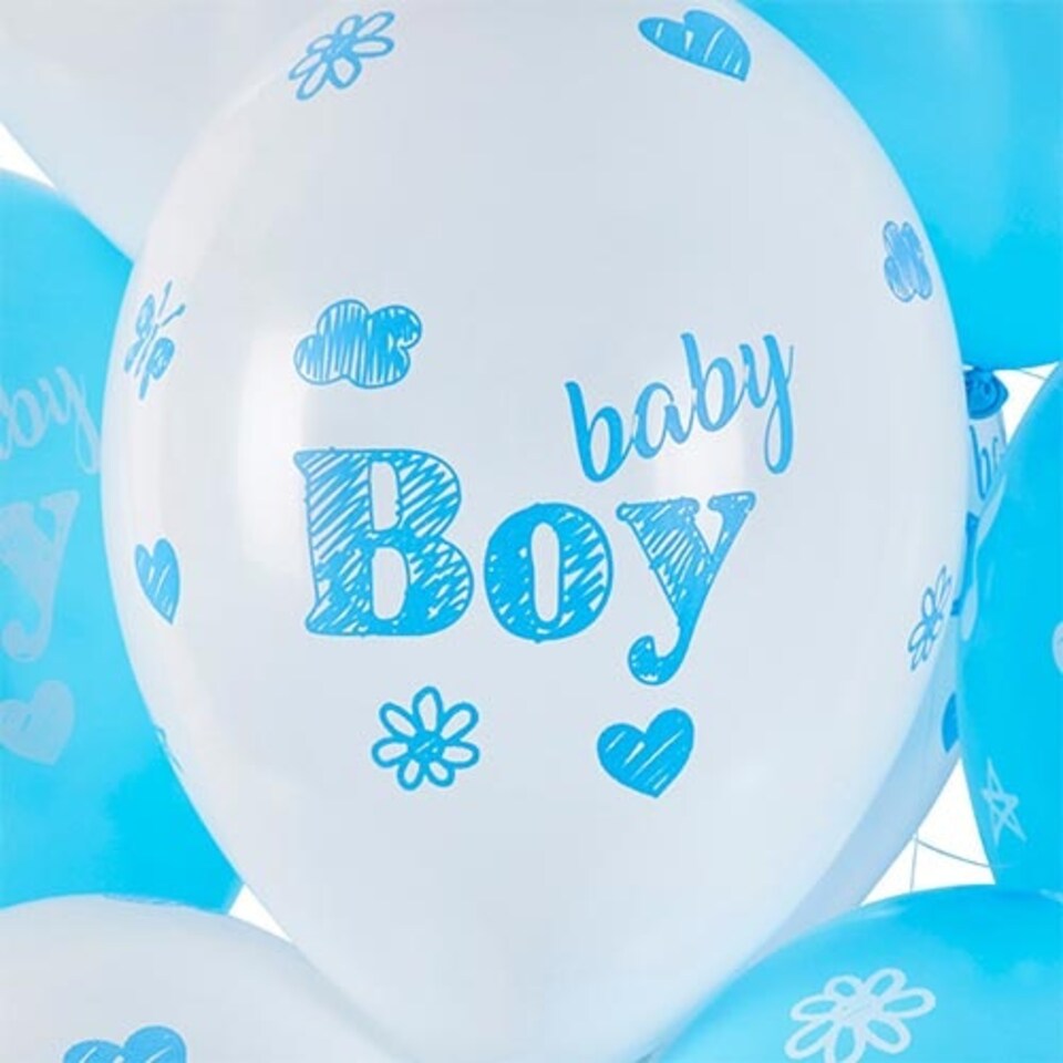 image 1 of Baby Boy Latex Balloons 33cm / 13 in - Pack of 6