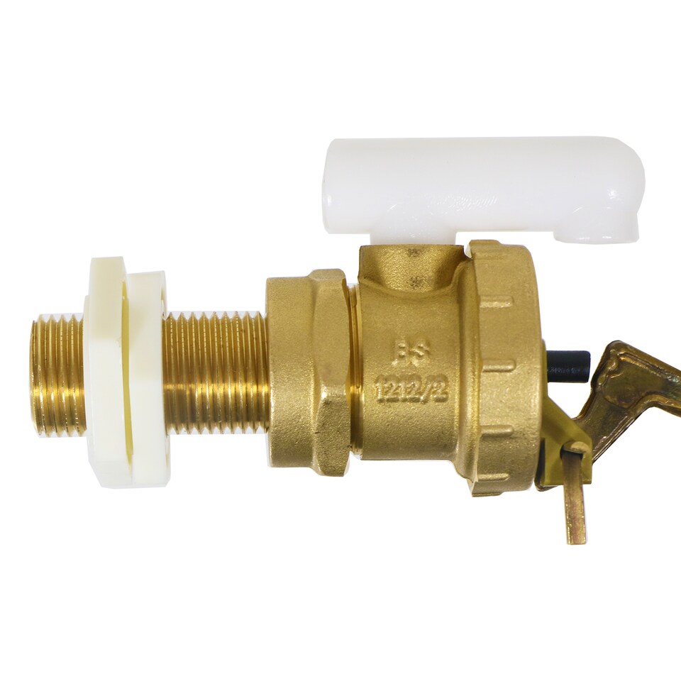 image 1 of SPARES2GO 1/2" Ball Valve Part 2 Low Pressure Side Entry Toilet Cistern BS1212/2 Ballcock Float Arm