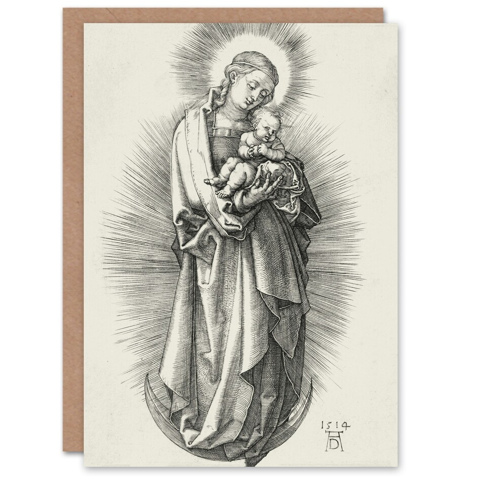 image 1 of Albrecht Durer Art Card The Virgin on a Crescent Moon