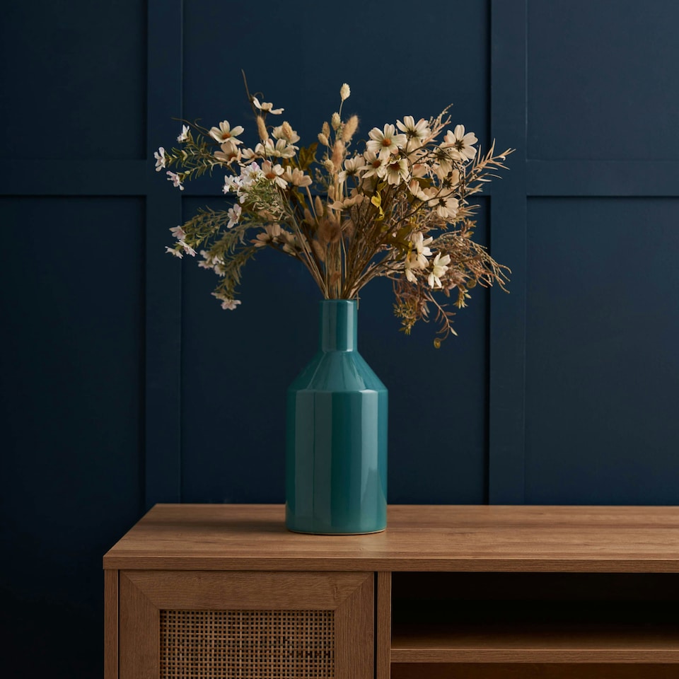 image 1 of BHS Bottle Ceramic Vase | Green | Green | 1