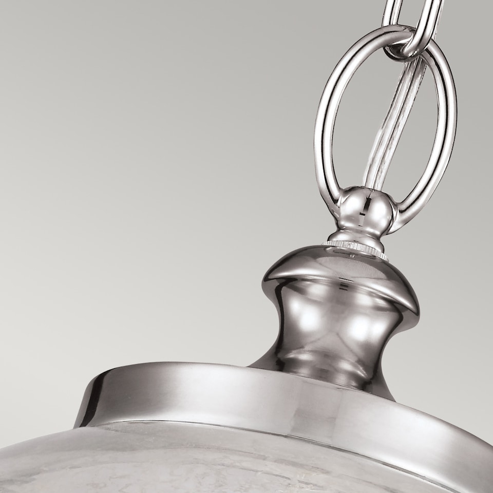 image 1 of Tabby 1 Light Dome Ceiling Pendant Brushed Steel, E27