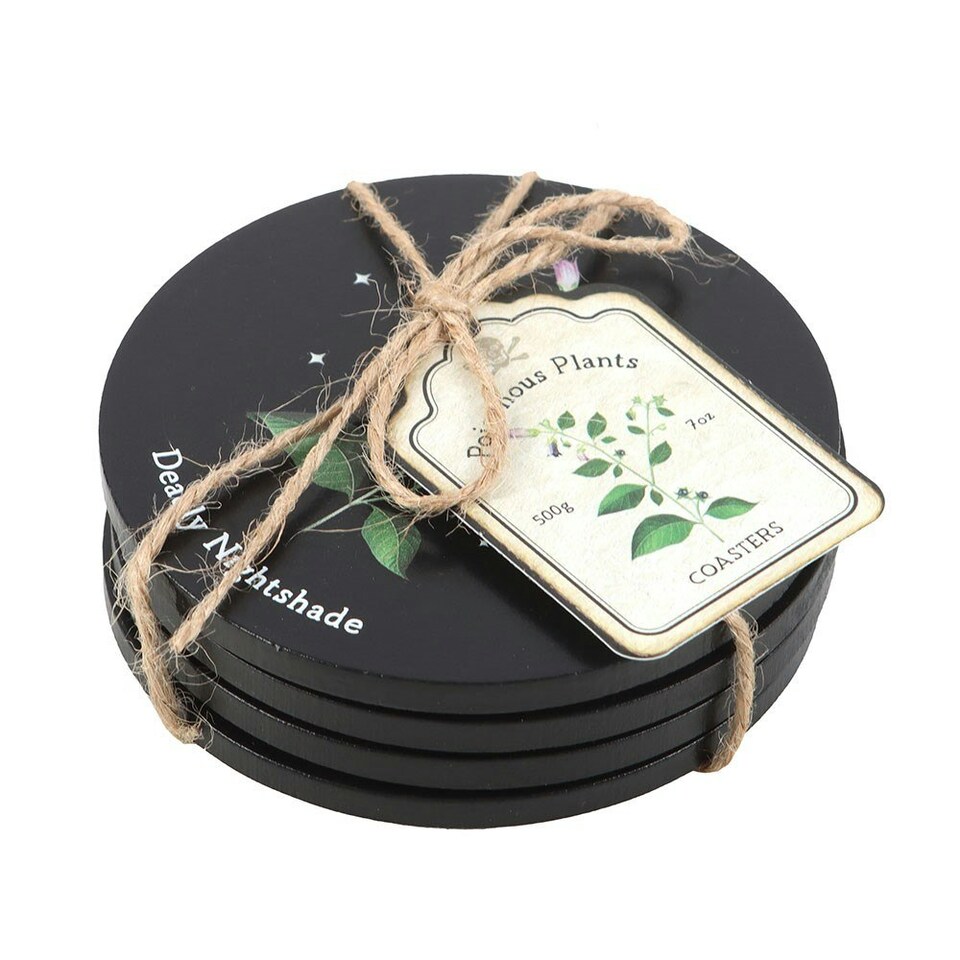 image 1 of MidOcean Poisonous Plants Coaster Set - Black - One Size
