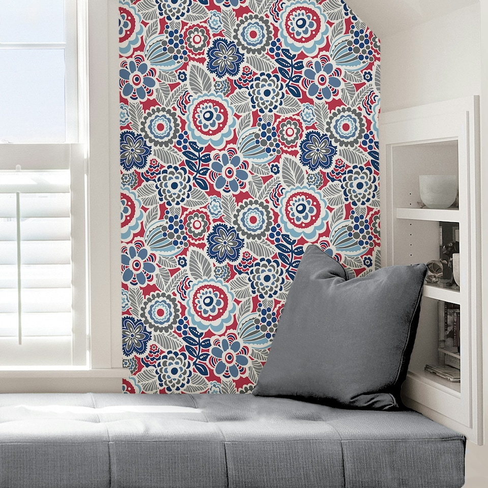 image 1 of NuWallpaper NU3040 Dream On Peel & Stick Wallpaper, Red Multi