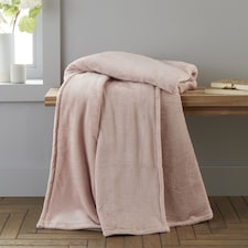 Catherine Lansfield Raschel Velvet Touch Blanket Throw | Pink | Blush Pink