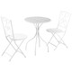 image 1 of Outsunny 3 Pieces Garden Bistro Set, Folding Outdoor Single Chairs and Mosaic Garden Table Furniture Set for Patio, Balcony, Deck, White