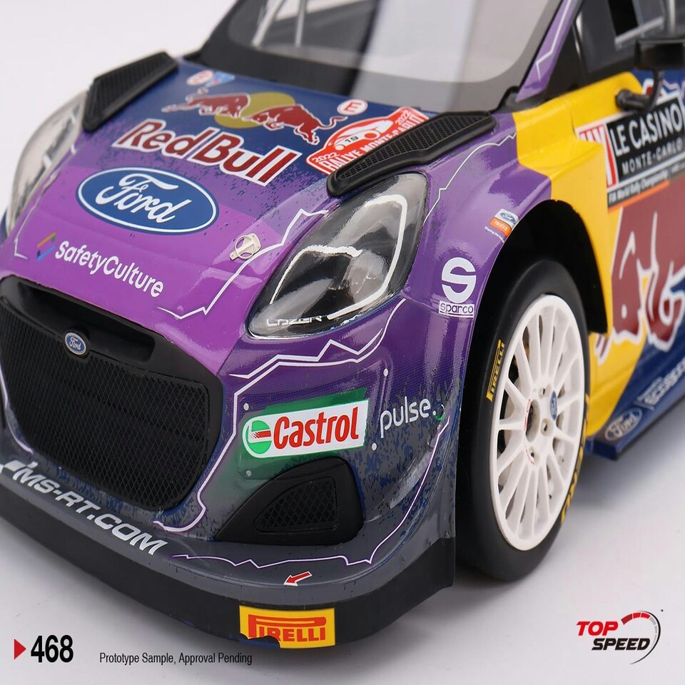 image 1 of Ford Puma Rally1 No.19 M-Sport Ford WRT 2022 Rally Monte Carlo Winner 1:18 Scale TSM TS0468