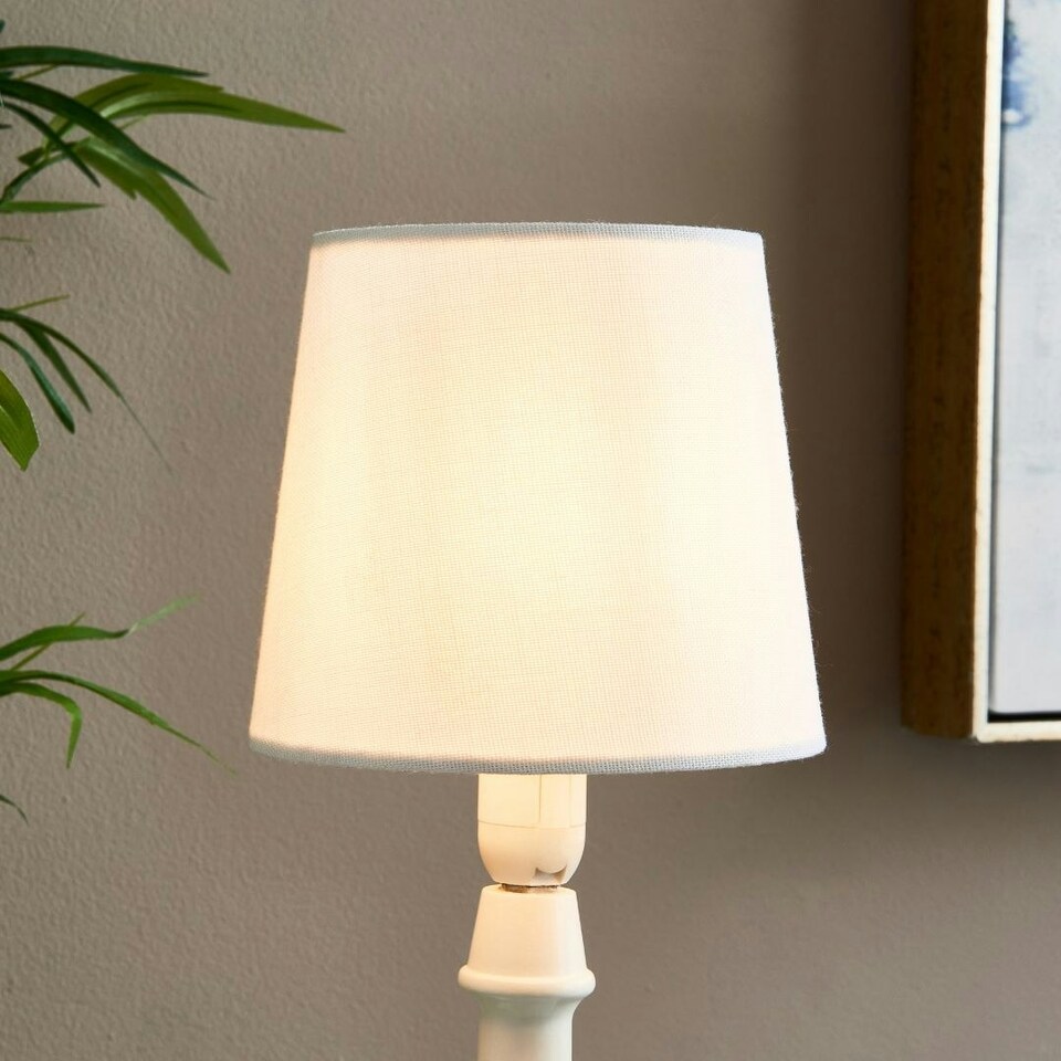 image 1 of White Linen Clip On Shade N/A