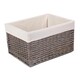 image 1 of Jumbo Antique Wash Lined Wicker Storage Basket | White | White | XL