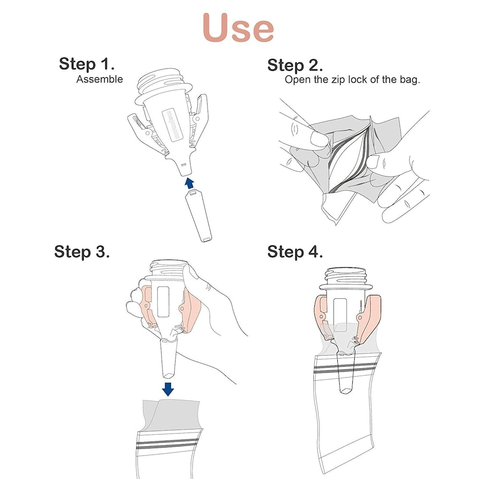image 1 of Narrow Neck (Standard) Breastmilk Storage Bag Adapters (Pack of 2)