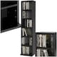 image 1 of CD DVD Storage Tower Media Display Unit Adjustable Shelves Wood Effect 102 CDs or 27 DVDs Black