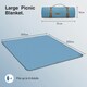 image 5 of VonShef Picnic Blanket, Large Blue Herringbone Rug with Waterproof Back, 220x200cm Blue
