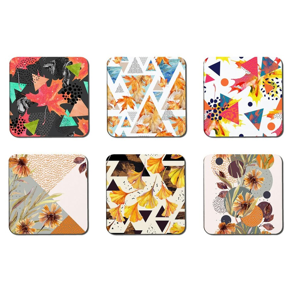 image 1 of Autumn Flowers & Geometrics Collection (Coaster)