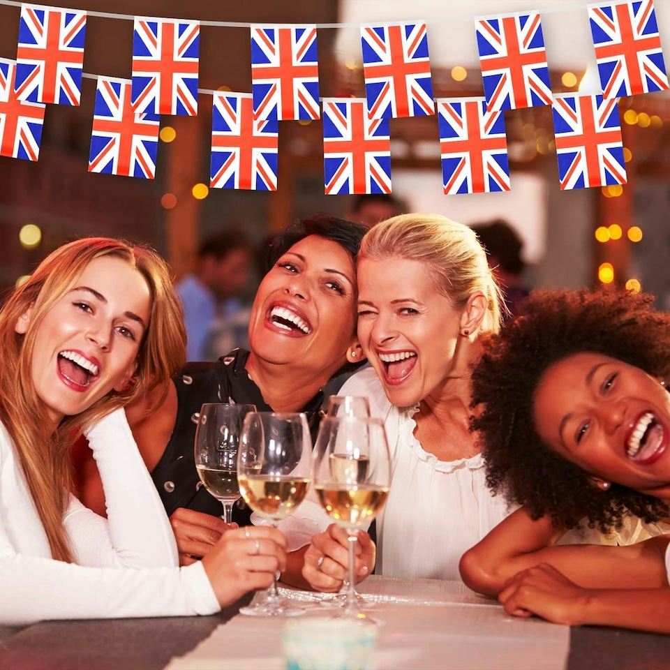 image 1 of Union Jack Flag Party Bunting 10m with 20 Square Flags