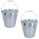 image 1 of 15L Galvanised Steel Metal Bucket Pail Water Coal Fire Greenhouse Garden Plants 2pc
