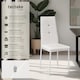image 2 of Dining Chair Set - high backrest, slim steel legs & rhinestone highlights | White | white | 4