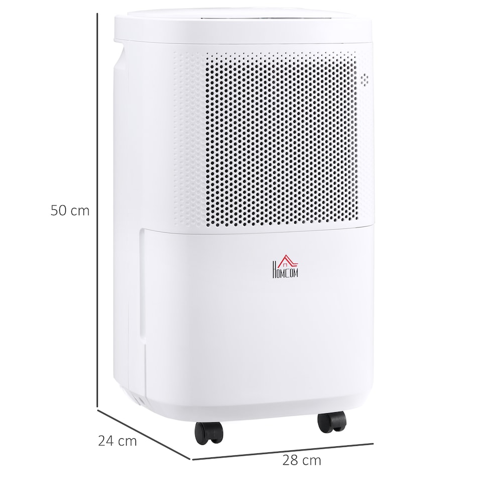 image 1 of HOMCOM 10L/Day 2.2L WiFi Smart Dehumidifier, Portable Quiet Air Dehumidifier