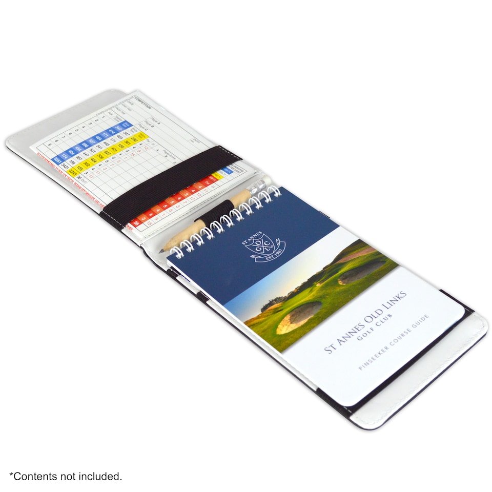 image 1 of Premium Ostrich Golf Scorecard Holder - Black / White