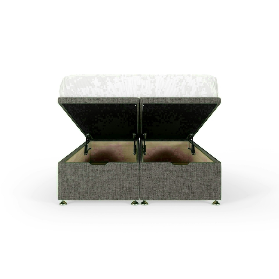 image 1 of Slate Linen Ottoman Base Double | Multi