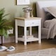 image 1 of Vida Designs Arlington 1 Drawer Side Table Shaker Sofa Bedside Table, White & Oak
